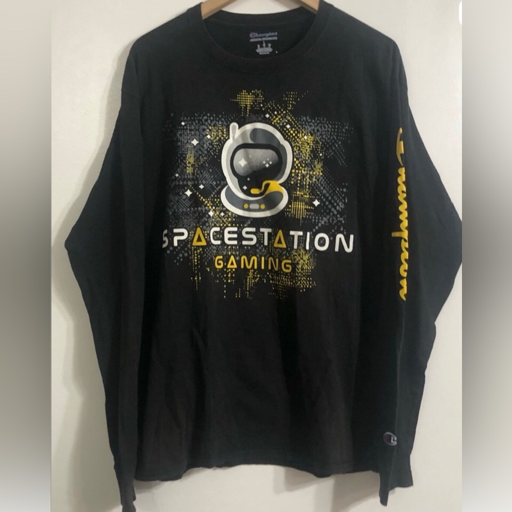 Champion vintage Black Athleticwear Tee with Blue and Red Logo